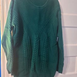 A.n.a. dark green cable knit sweater. Size xl